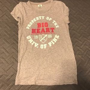 PINK Victoria’s Secret brand tee, grey, size M.